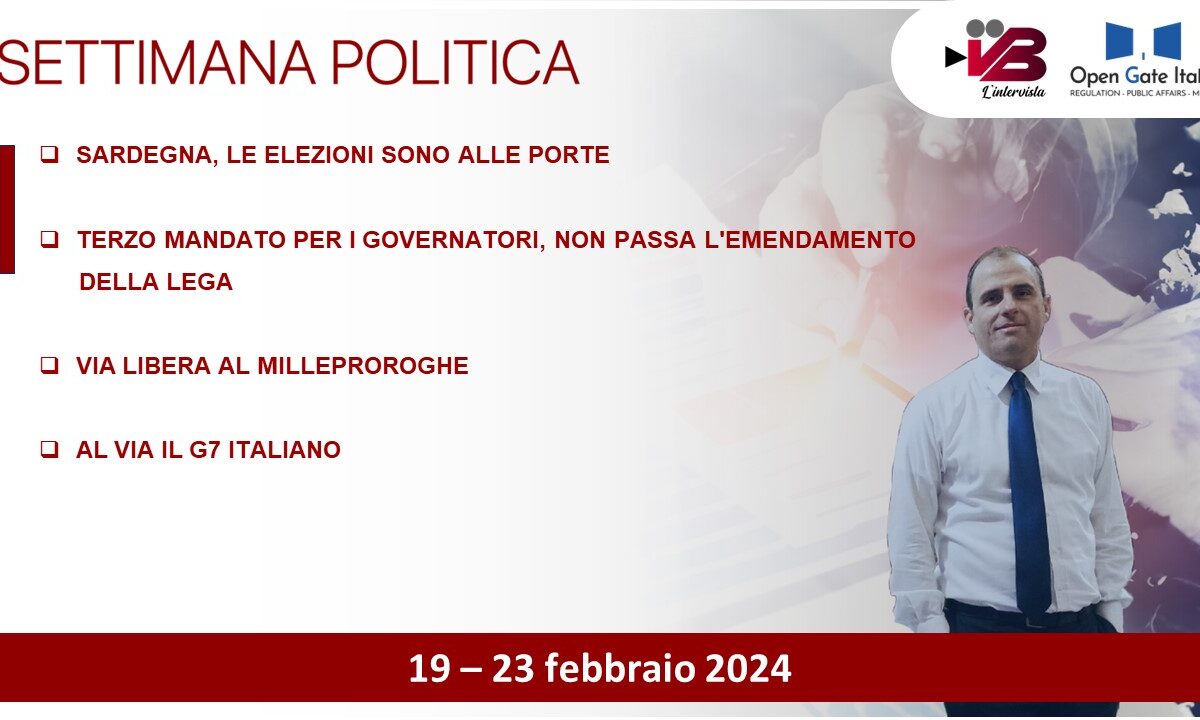 Elezioni Sardegna, al via G7 italiano, no terzo mandato per i governatori, approvato milleproroghe