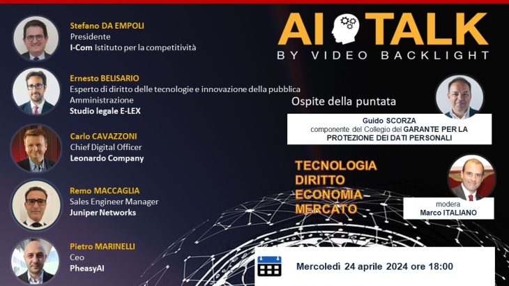 AI Talk: Economia, Diritto, Mercato e Tecnologia, il mensile sull’Intelligenza Artificiale – 3a puntata